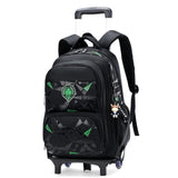 Cartable Garçon À Roulette Noir Et Vert