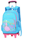 Cartable À Roulette Fille Princesse Bleu