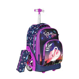 Cartable École Roulette Flamant Rose