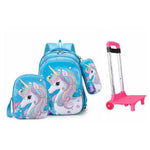 Cartable Licorne À Roulette Bleu