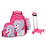 Cartable Licorne À Roulette Rose