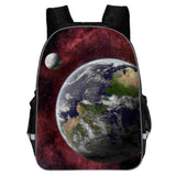 Cartable Planete Terre Fond Rouge