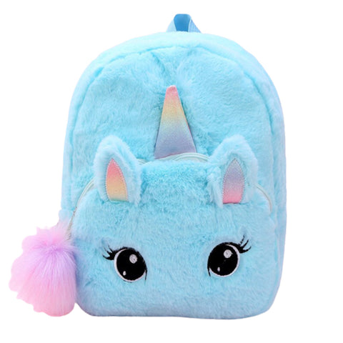 Sac À Dos Licorne Peluche Bleu